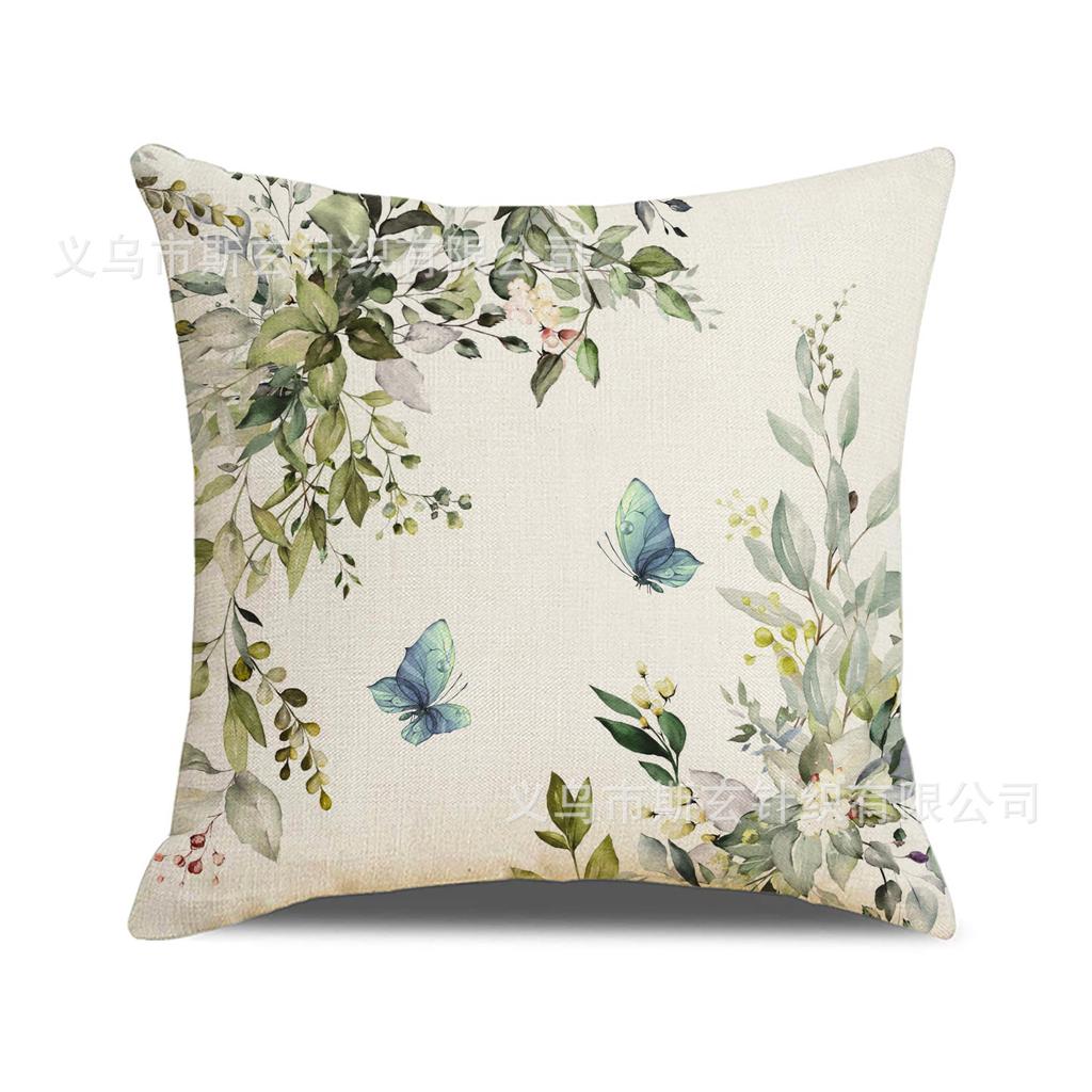 New Floral Print Pillow Cover Spring Indoor Simple Decoration Sofa Pillow Set Car Cushion