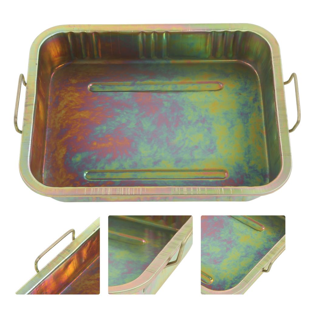 Galvanized Oil Drip Tray Pan Professional Metal Drain Container Auto Repair Tool for Vehicle