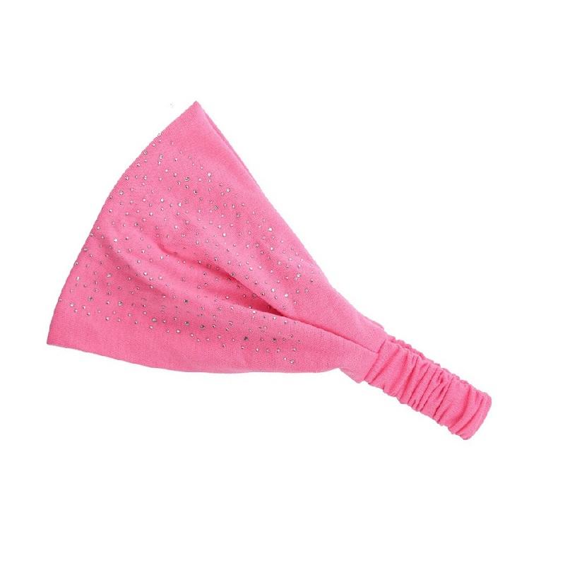 Einfarbiger Strass breiter Rand hinten elastisches Stirnband für Damen