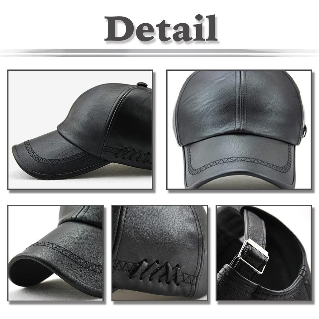 WHITE FANG Leather Plain Synthetic CA470 Cap, Leather, Leather, Casual, Stylish, Men's (Camel)