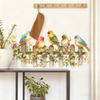 Cartoon Cute Bird Fence Leaves Bedroom Living Room Home Background Decoration Self Adhesive Stickers