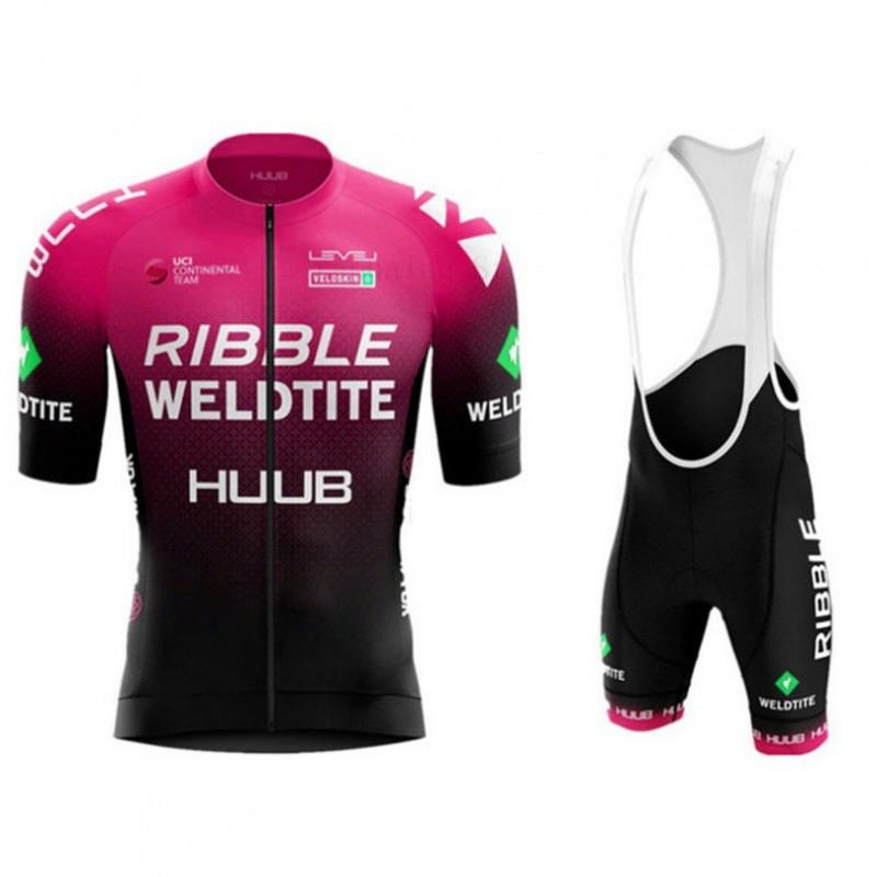 HUUB Mens Cycling Jersey Set Short Sleeve Road Mountain Bike Apparel Gradient Design Breathable Quick Dry