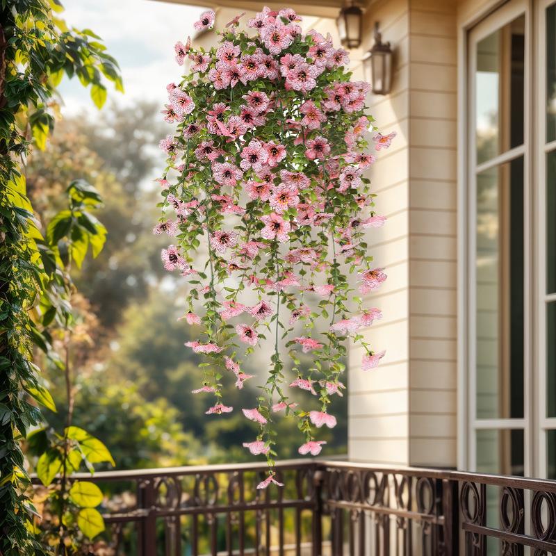 Simulation flower violet flower vine, hanging simulation flower vine, wedding outdoor wall hanging fake flower decoration
