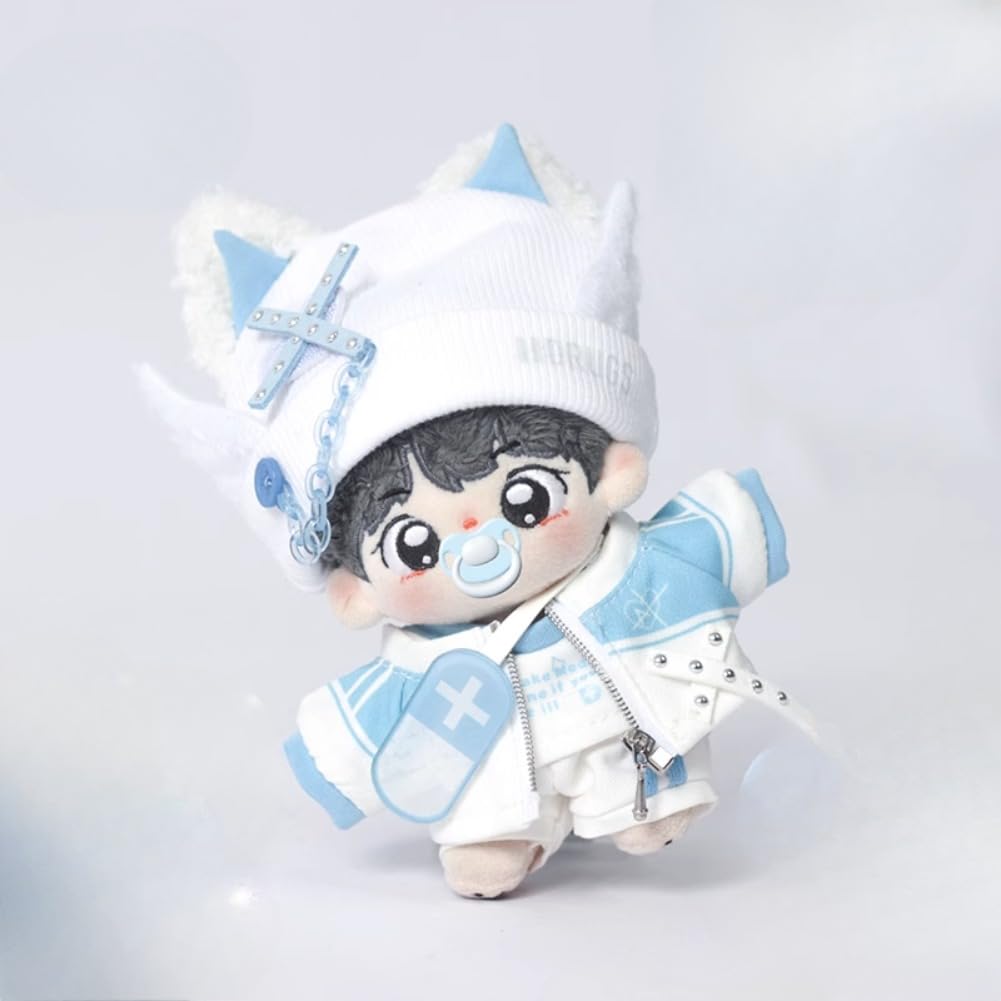 10cm Plush Clothes Set of 5 Doll Clothes: Hat, Long Sleeves, Pants, Outerwear, and Backpack [Used]