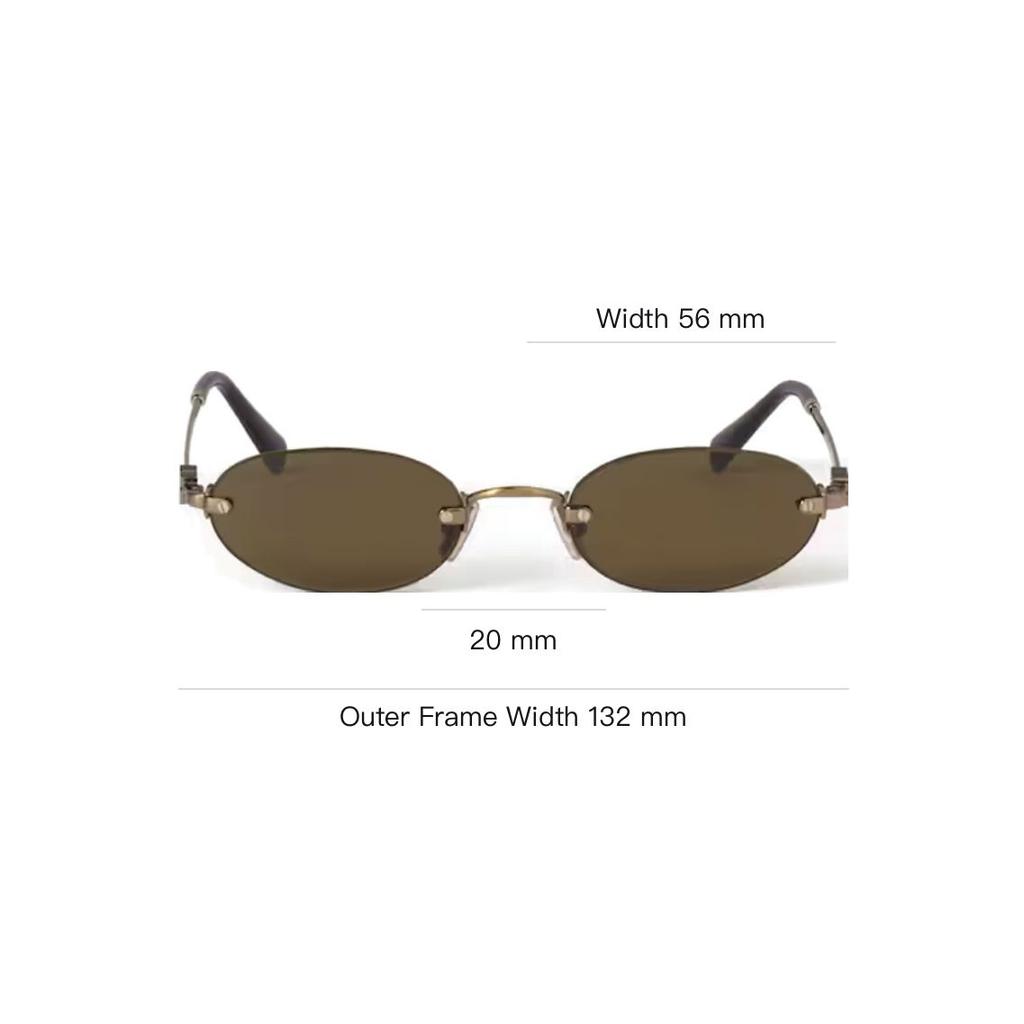 Miu Miu Solid Lens Oval Sunglasses Unisex sunglasses Gold SMUA54_E26C_FE09Z_C_051