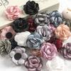 5/10Pcs Artificial Flowers 3.5cm Handmade Burned Edge Camellia Flowers For DIY Sewing Crafts Clothing Accessories Wedding Decors