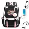 BTS Youth Group Backpack USB Charging Backpack Large Capacity Student School Bag