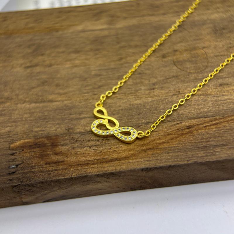 Xiaohongshu Lucky 8 Heart Necklace - Elegant Women's Pendant Clavicle Chain