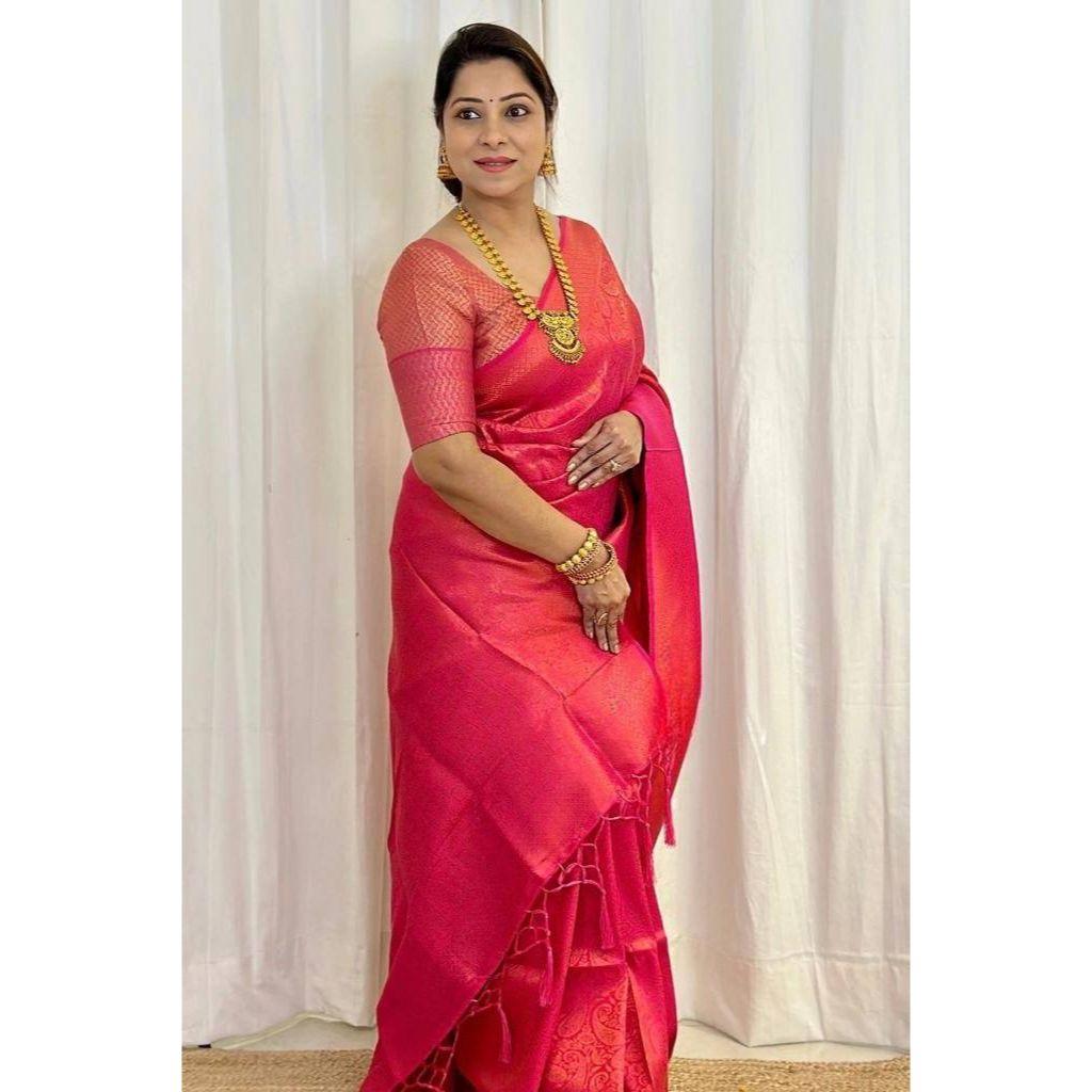 BESTSELLER COLLECTION | Soft Lichi Silk Saree with Rich Jacquard Elegance
