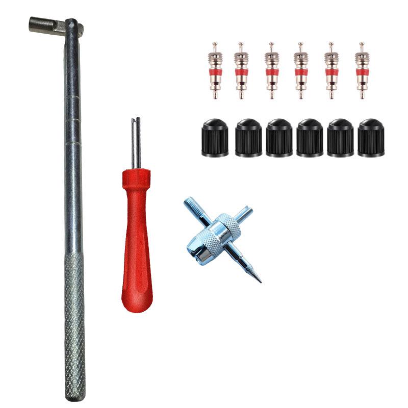 Sada nástrojů pro demontáž ventilových vložek pro elektromobily, jízdní kola a motocykly