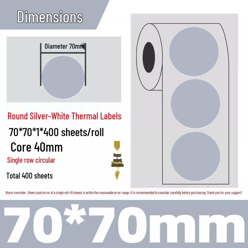 Silver Thermal Adhesive Printable Food Label