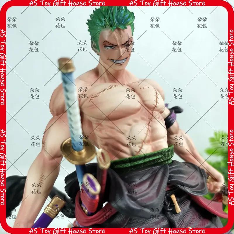 One Piece Roronoa Zoro Busoshoku Haki Action Figure Interchangeable Head Collectible Statue Desktop Decoration For Anime Fans
