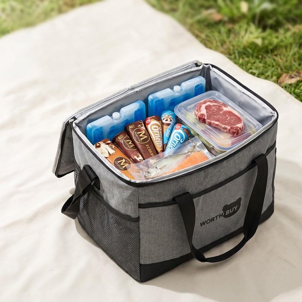 Large Insulated Lunch Bag Waterproof Thermal Cooler Bag Oxford Storage Bag with Shoulder Strap for Men Women Work Picnic Travel
