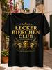 Ornate Graphic With Golden Hop Wheat Flourishes And Lecker Bierchen Club Gold Member Front Print Unisex All Tshirt