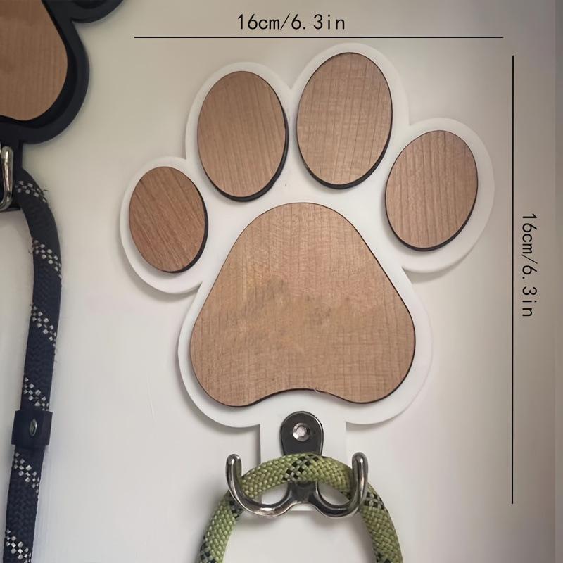 Pet Paw Wooden Crafts Wall Hook - Lanyard Hanger for Clothes