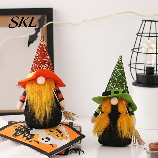 Decorative Halloween Witch Dolls Faceless Doll Ornaments, Gnome Decorations, Cute Cloth Unique Table Ornaments Plush for Home Decor Party Atmosphere