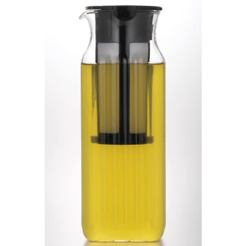 iwaki Heat-Resistant Glass Coffee Server, Cold Brew Coffee & Tea, Square Server, 1.0L, with Filter, T296KF2-BK