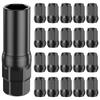 20Pcs Car Wheel Lug Nuts 12mm Cold Forged Steel Black Thread Wheel Lug Nuts Set with 1 Socket Rustproof Sturdy Car Wheel Lug Nut
