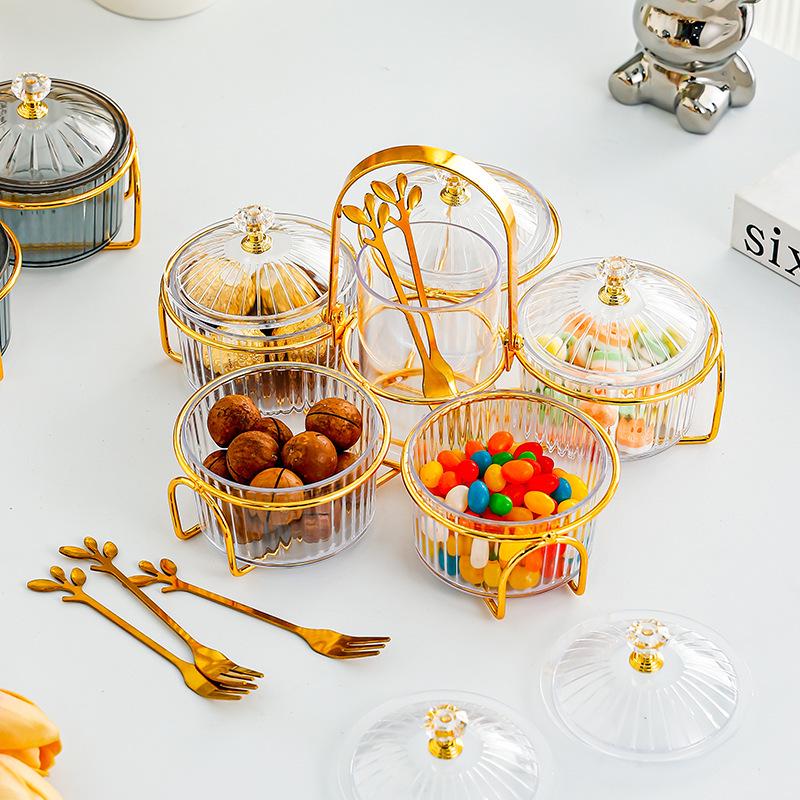 Transparent Dustproof Snack Tray with Lid for Living Room Coffee Table