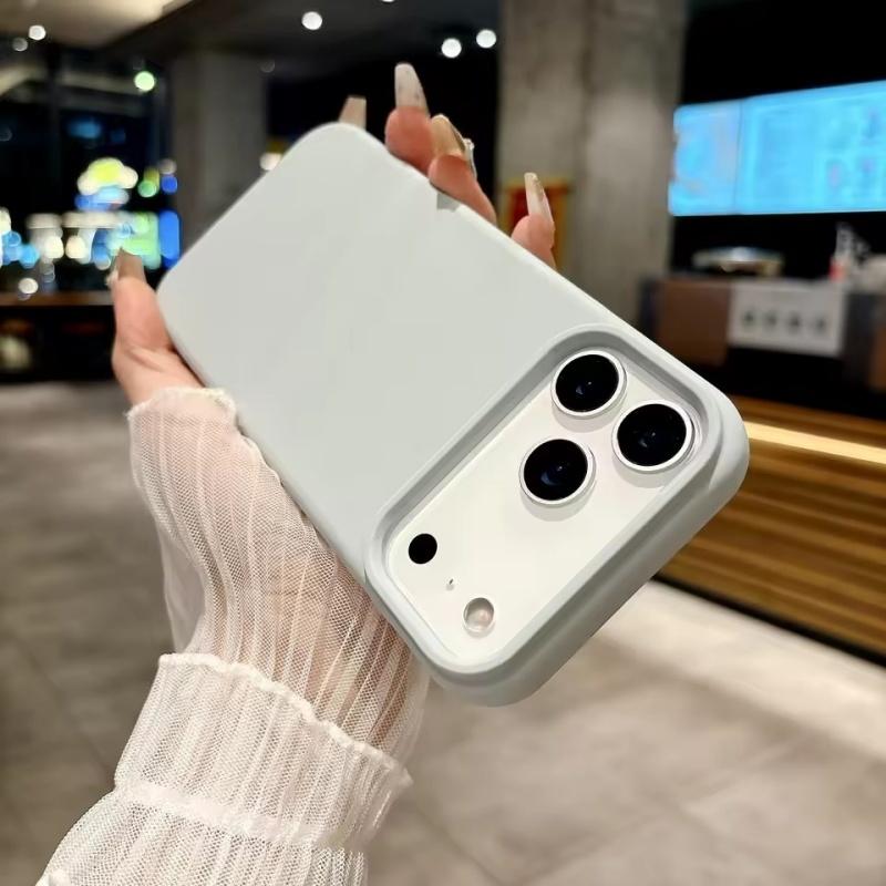 Bright Fluorescent Liquid Silicone Phone Case For iPhone 17 Air 17Pro 16 ProMax Silicone Button Protection Matte Solid Soft Cover