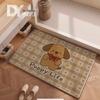Quick-Drying Non-Slip Cartoon Bathroom Mat - Water-Absorbing, Dirt-Resistant, Cute and Thickened Linen Floor Pad.
