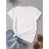 Women'S Playful Black Cat Print Short-Sleeve Round Neck T-Shirt - Sporty Casual Style, Soft And Breathable