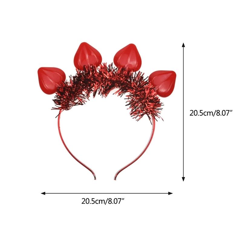 Hausierer Valentinstag LED Stirnband mit Licht Leuchtende Glühbirne Haarreif Neuheit Party Kopfschmuck Kopfbedeckung Party