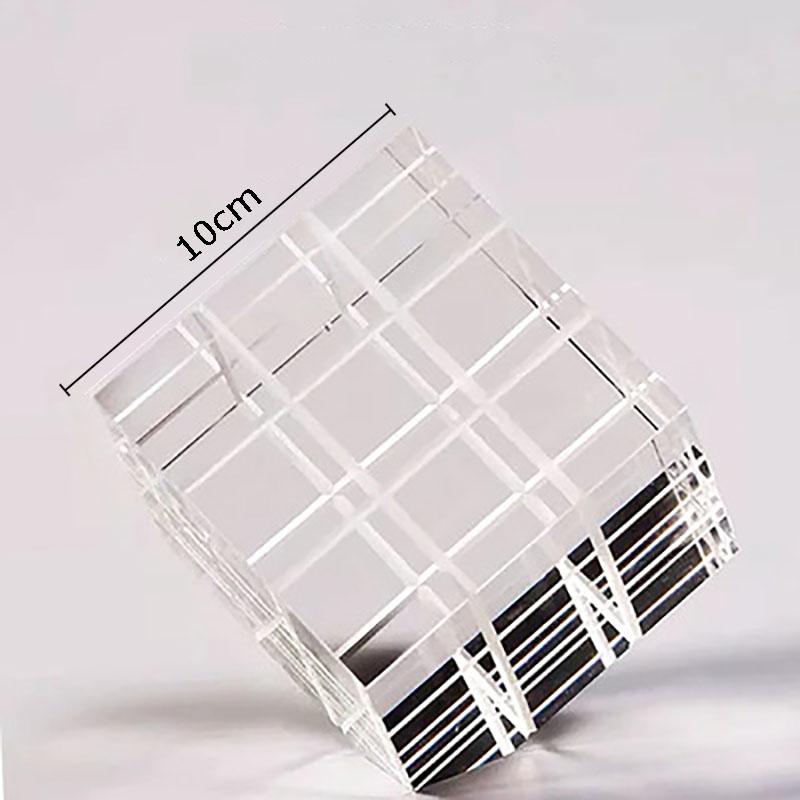 Minimalism Transparent Geometric Square Crystal Magic Cube Statue Desk Decoration Glass Magic Cube Sculpture Crafts Ornaments