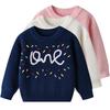 Autumn and Winter Baby Baby Bottoming Sweater Birthday Etsy Diys Hand-embroidered One Boy Girl Sweater
