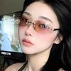 JYL Rimless Metal Decor Sunglasses UV400 Women Retro Luxury High-End / XH7586