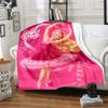 1pc Barbie Pink Shoes Cartoon Blanket,Portable Throw for Travel & Camping, All Season Cozy Blanket,Ideal Gift