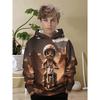 Boys' Off-road Motorcycle Pattern Hooded Sweatshirt - Rider and Track Print, Suitable for Motorcycle Racing Fans