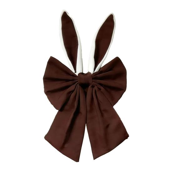 16-tums påskkransrosetter Glad påskkaninöronrosett för trädtopp Dekorativ tygrosett för vårhelg Ytterdörr Vägg Fönster Inomhus Utomhus