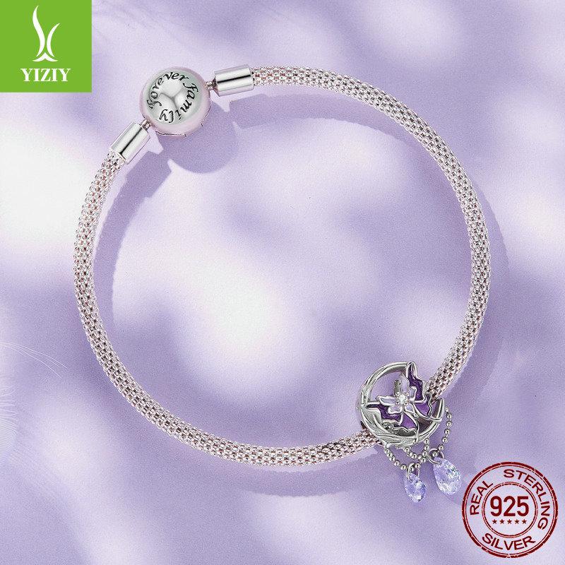 Noble And Elegant Moon Butterfly Diy Beads, Dream Purple S925 Sterling Silver Bead Accessories