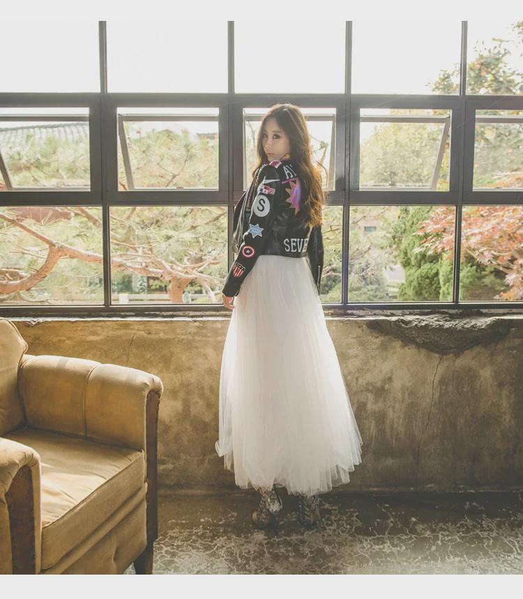 Fustă versatilă din tul cu trei straturi, din plasă: Stil de primăvară și toamnă, leagăn lung de prințesă, tutu de lungime medie