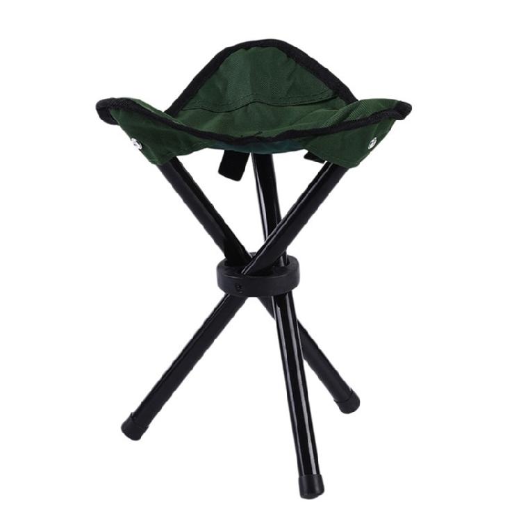 

Portable Folding Seat Tripod Chair Use Height 12in Tripod Stool Foldable 3 Legs Chair for Beach Camping Outdoor Activity зелёный