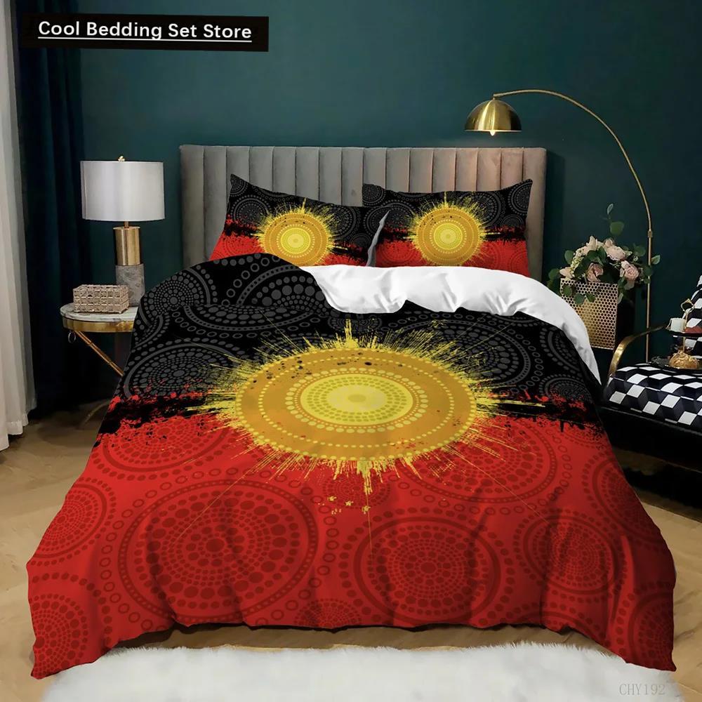 Bohemian Duvet Cover Set Golden Sun Twin Bedding Set Boho Style for Teens Adults Double Queen King Size Polyester Qulit Cover
