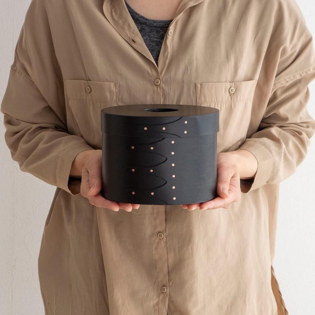 Axis Shaker Tissue Simple Wooden Tissue Black Box, Case, Handmade,