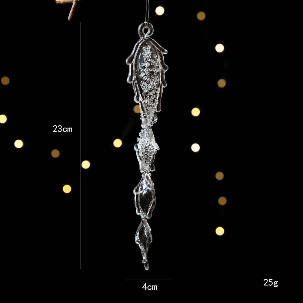 Transparent Christmas Hanging Pendants Water droplet Ice Bar Christmas Decorations Hanging Acrylic Xmas Tree Embellishment
