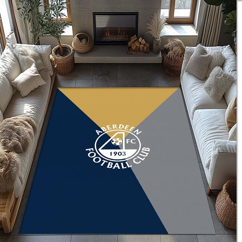 Aberdeen FC Soccer Football Pattern Soft Area Rug Non Slip Indoor Floor Carpet Sports Decor Mat for Bedroom