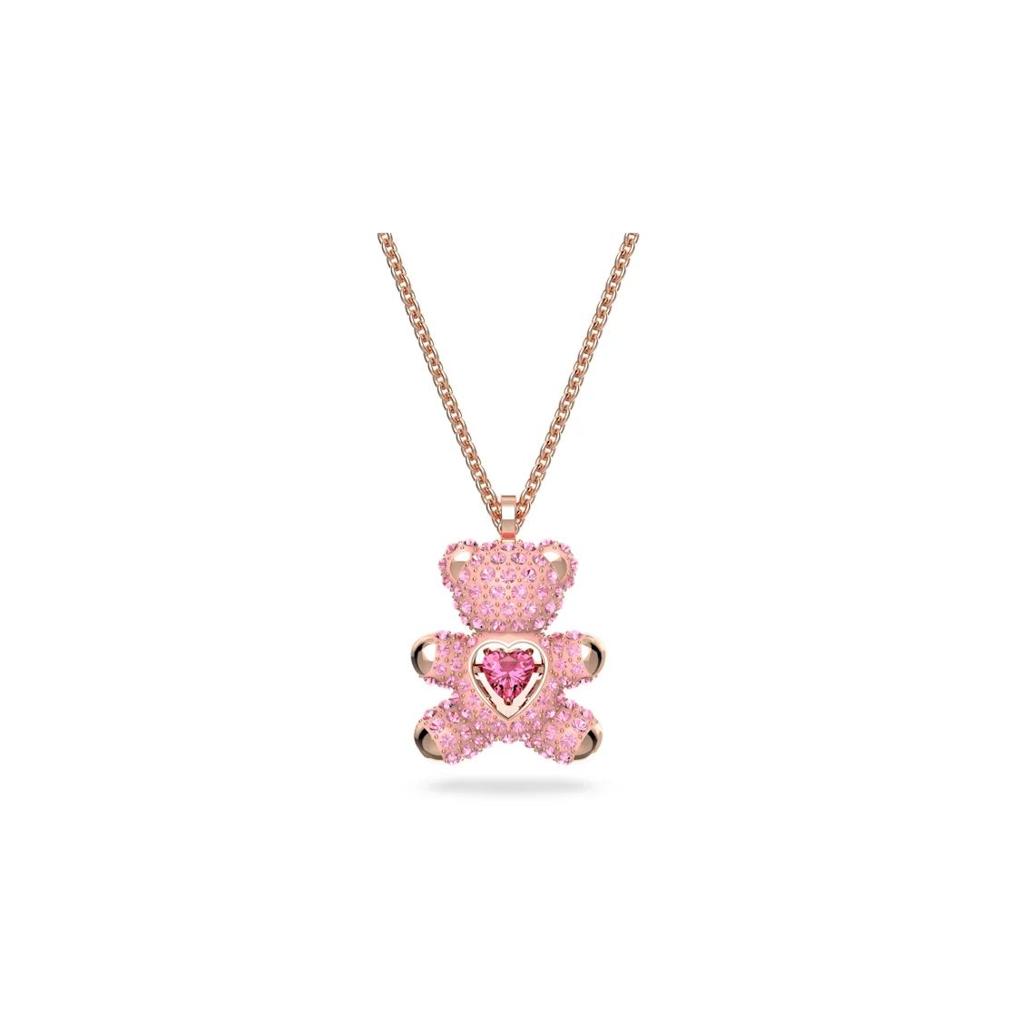 Swarovski Teddy Series Sparkling Teddy Bear Heartfelt Bear Necklace Women necklace Rose-Gold 5642976 White Box