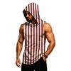 Men’s Sleeveless Hooded Tank Top Gym Muscle Fit Lightweight Quick Dry Breathable Sports Vest with Printed Pattern