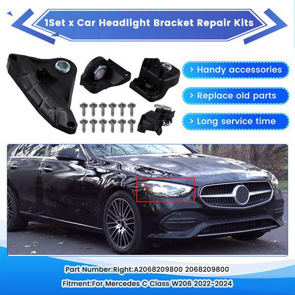 Mercedes-Benz W206 C-Class Front Right Headlight Bracket Repair Kit (2022-2024) A2068209800