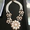 Women Necklace Bohemian Elegant Double-layer Sun Flower Pendant Geometric Ladies Faux Pearl Choker Necklace Jewelry Decoration Gift for Nightclub