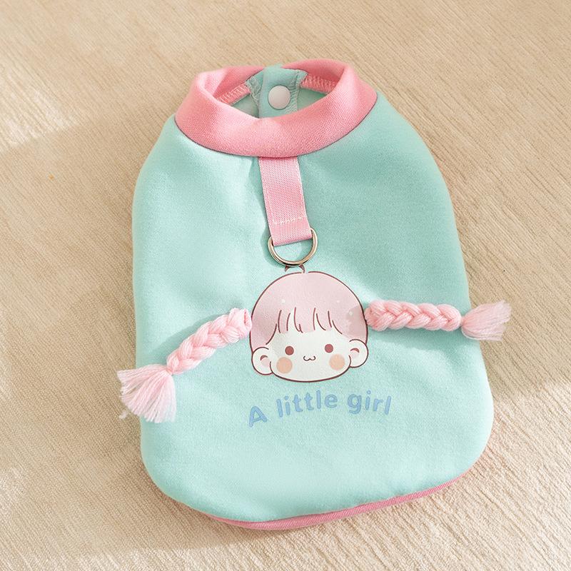 

Милая кошачья одежда осень и зима тонкий велюровый двухногий свитер маленькая собака тедди собачья одежда одежда для питомцев L (recommended weight 8-5.5 kg)