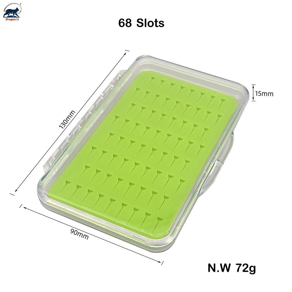 Premium Fly Fishing Box with Slit Silicone Insert Transparent Plastic Lure Storage Case Fishing Tackle Box for Nymphs Dry Flies