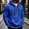 Men's Multi-Pocket Hoodie - Utility Hooded Sweatshirt