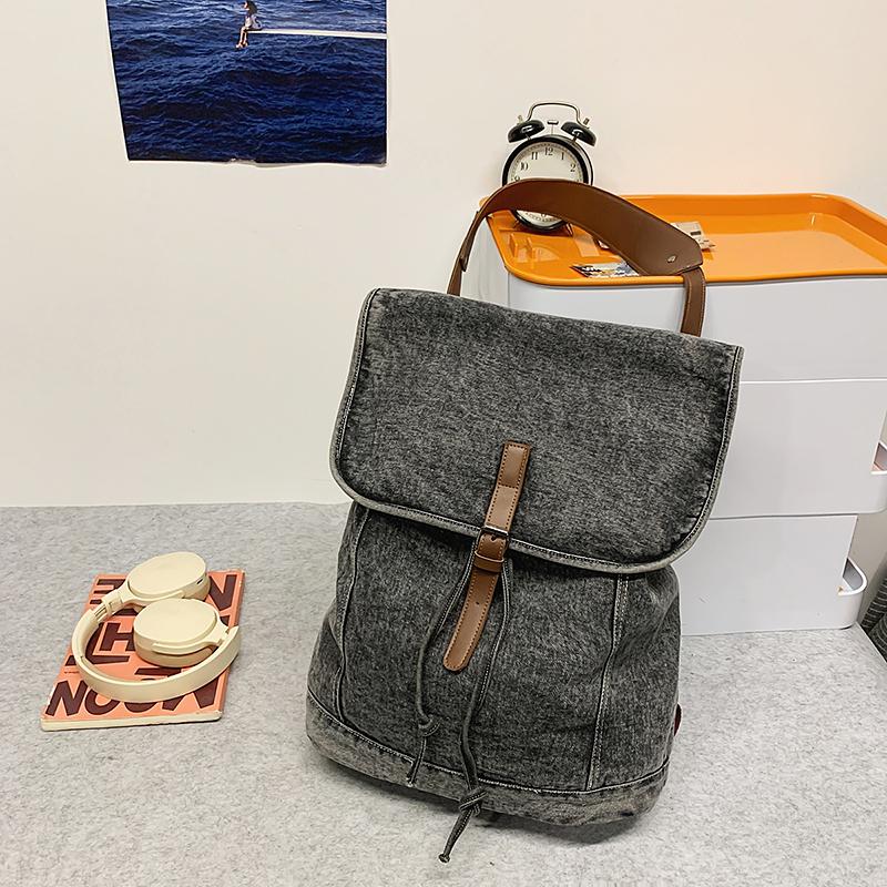 Denim Backpack Retro Commuter Large Capacity Travel Backpack