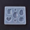 1pcs DIY Pendant Silicone Mold, Resin Casting Mold for UV Resin, Epoxy Resin Jewelry Making, Heart & Oval & Teardrop & Octagon,