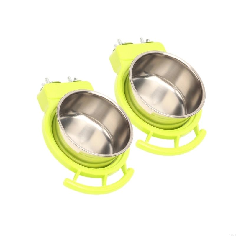 2Pcs Stainless Steel Bird Feeder Bowl Perfect For Parrots Canaries Feeding